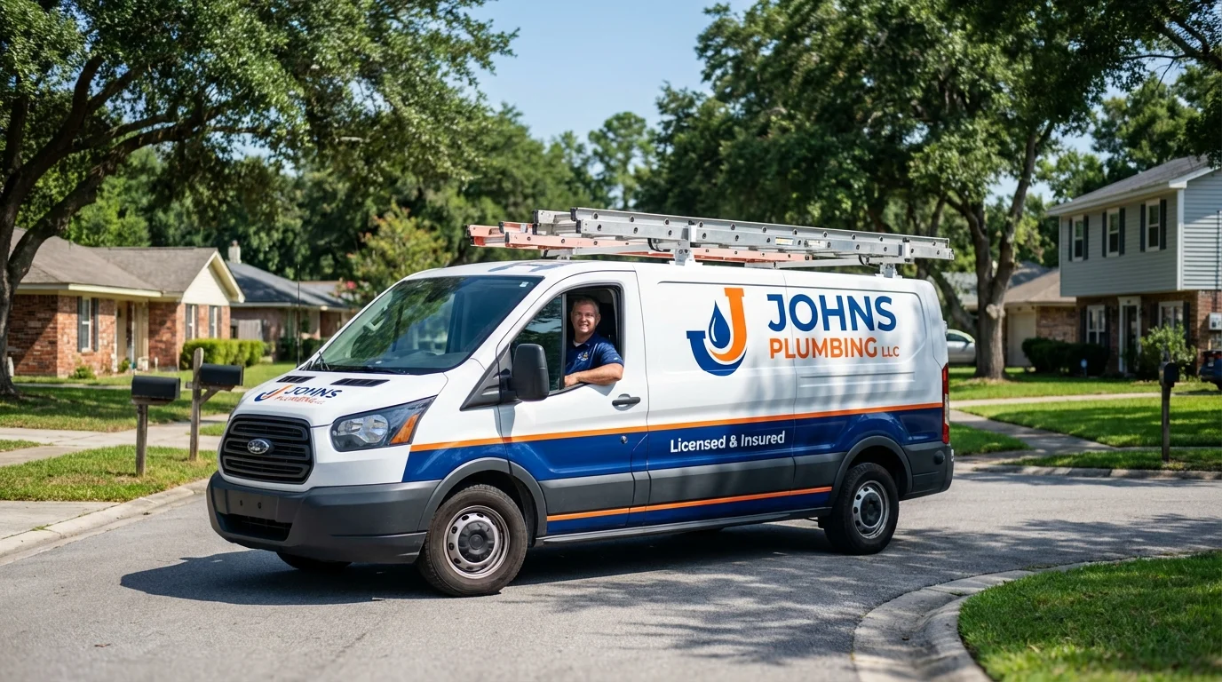 Johns Plumbing LLC service van in Cowan, TN