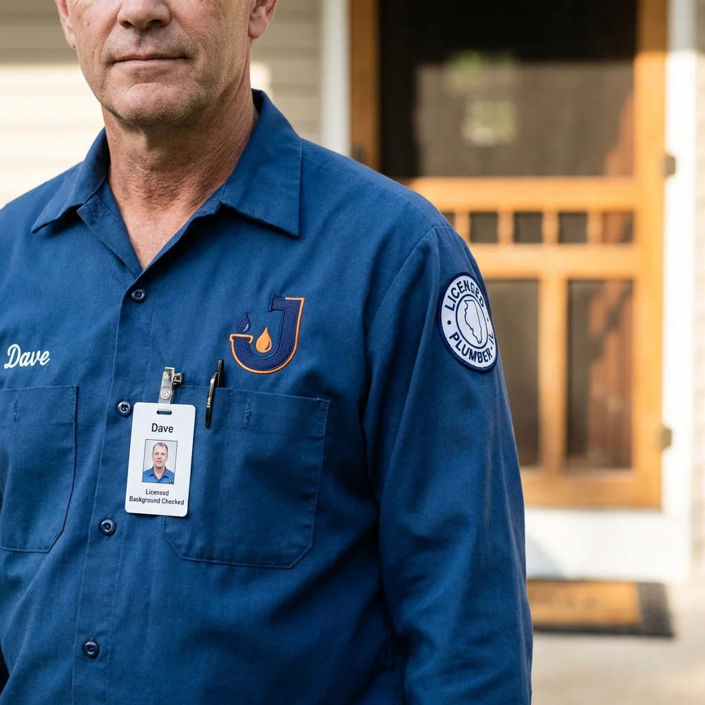 Licensed plumber showing ID badge in Cowan, TN
