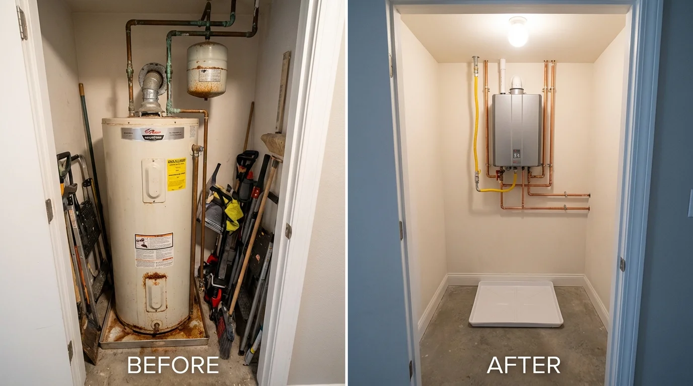 Tank water heater versus wall-mounted tankless unit comparison for Cowan, TN homeowners