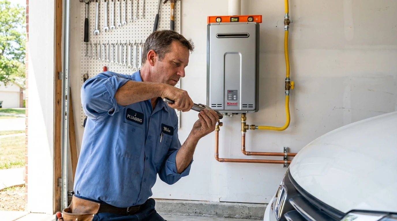 Tankless water heater installation by a Johns Plumbing LLC plumber in Cowan